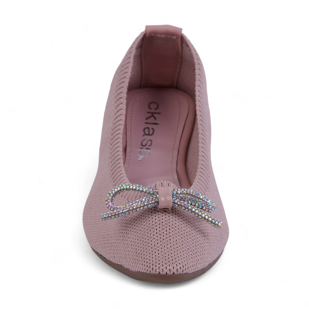 DÚO 368 BALLERINA DE PISO NEGRO Y ROSA MOÑO 40050 - Image 2