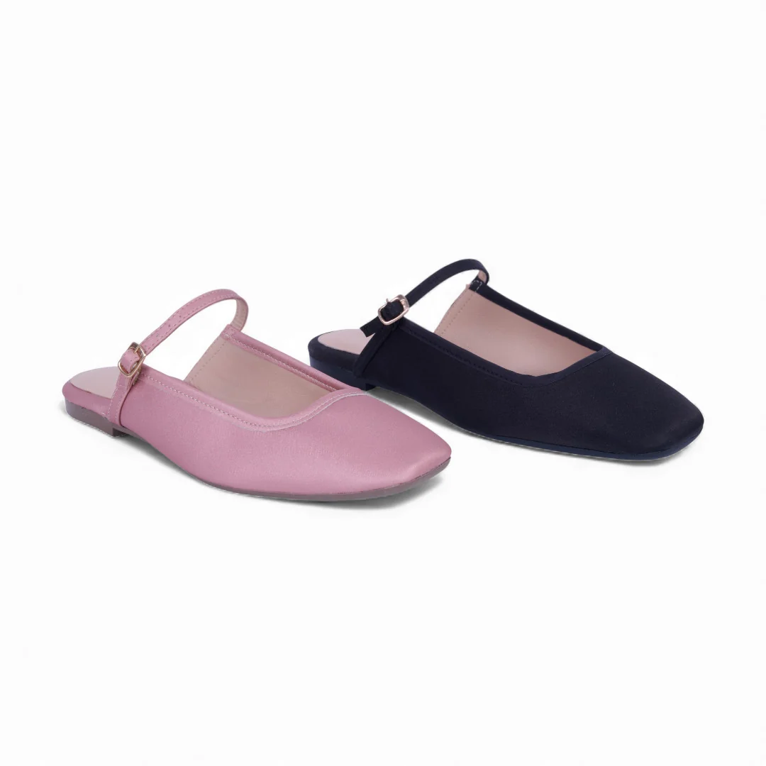 DÚO 399 BALLERINAS DE PISO ROSA Y NEGRO 08065
