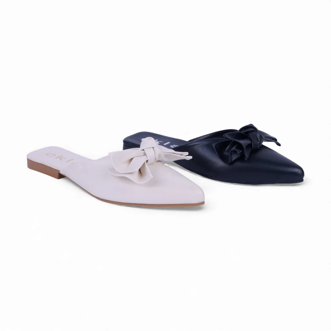 DÚO 421 BALLERINAS DE PISO HUESO Y NEGRO 05256
