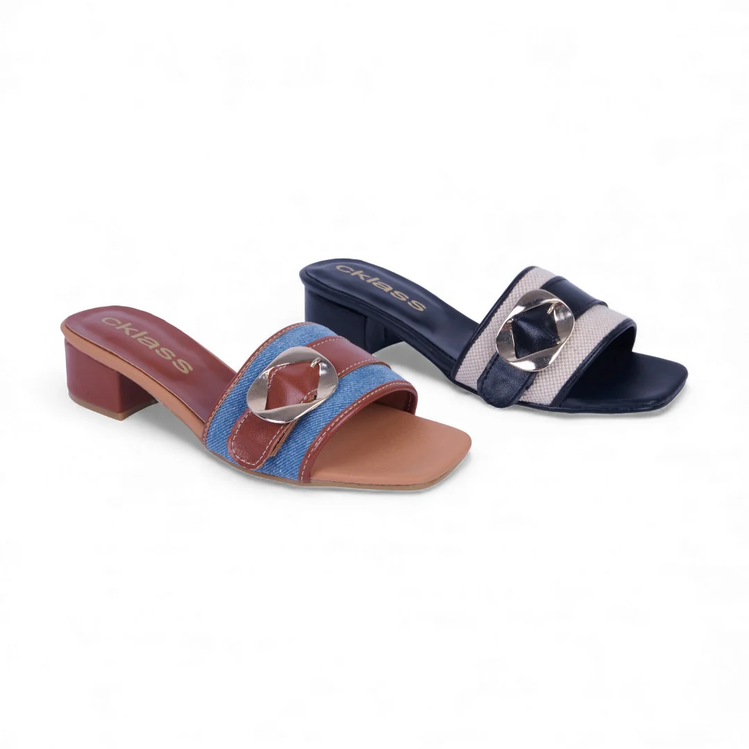 DÚO 446 SANDALIAS DE TACÓN MEZCLILLA Y NEGRO 29593