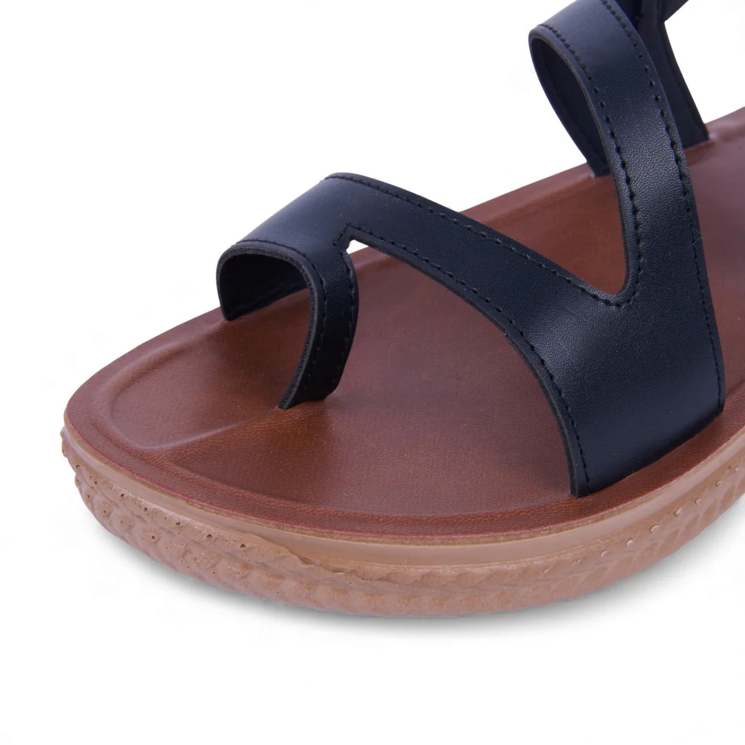 DÚO 479 SANDALIAS DE PISO NEGRO Y HUESO CON TIRAS 56320 - Image 13