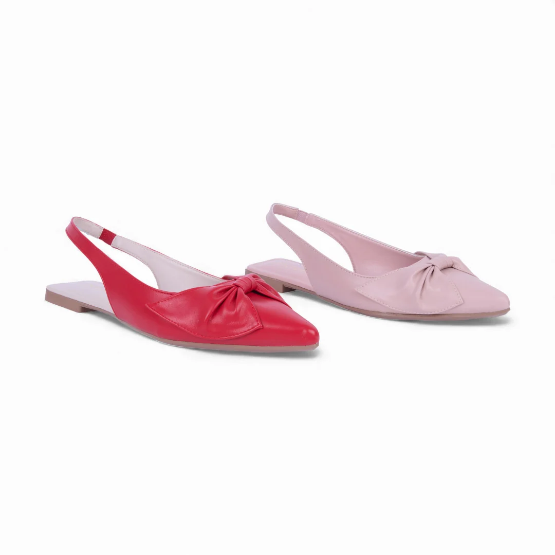 DÚO 481 BALLERINAS DE PISO IVORY ROJO DESTALONADA 08058