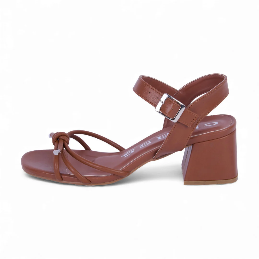 DÚO 507 SANDALIAS DE TACÓN HUESO Y MIEL CON TIRAS 69932 - Image 9