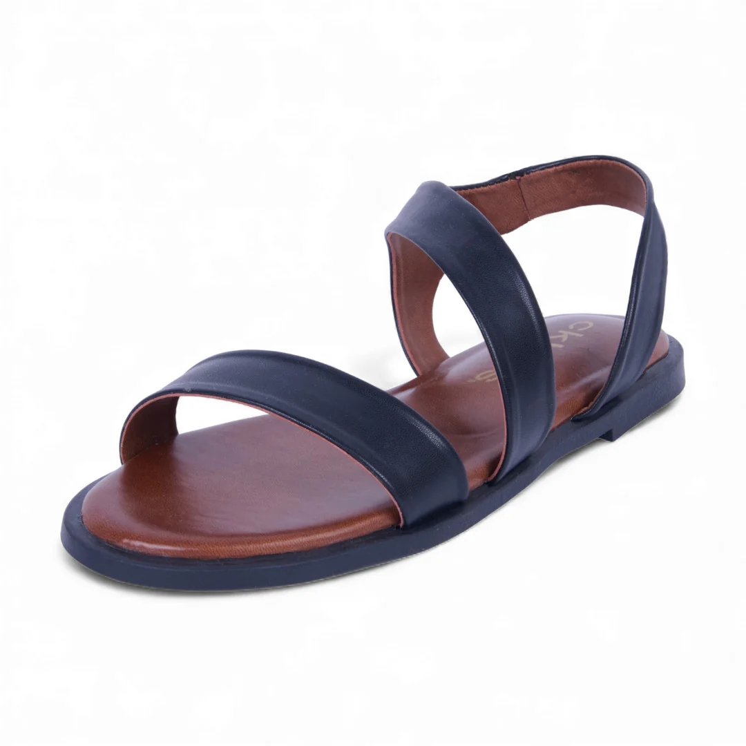 DÚO 526 SANDALIAS DE PISO HUESO Y NEGRO CON TIRAS 40643 - Image 4