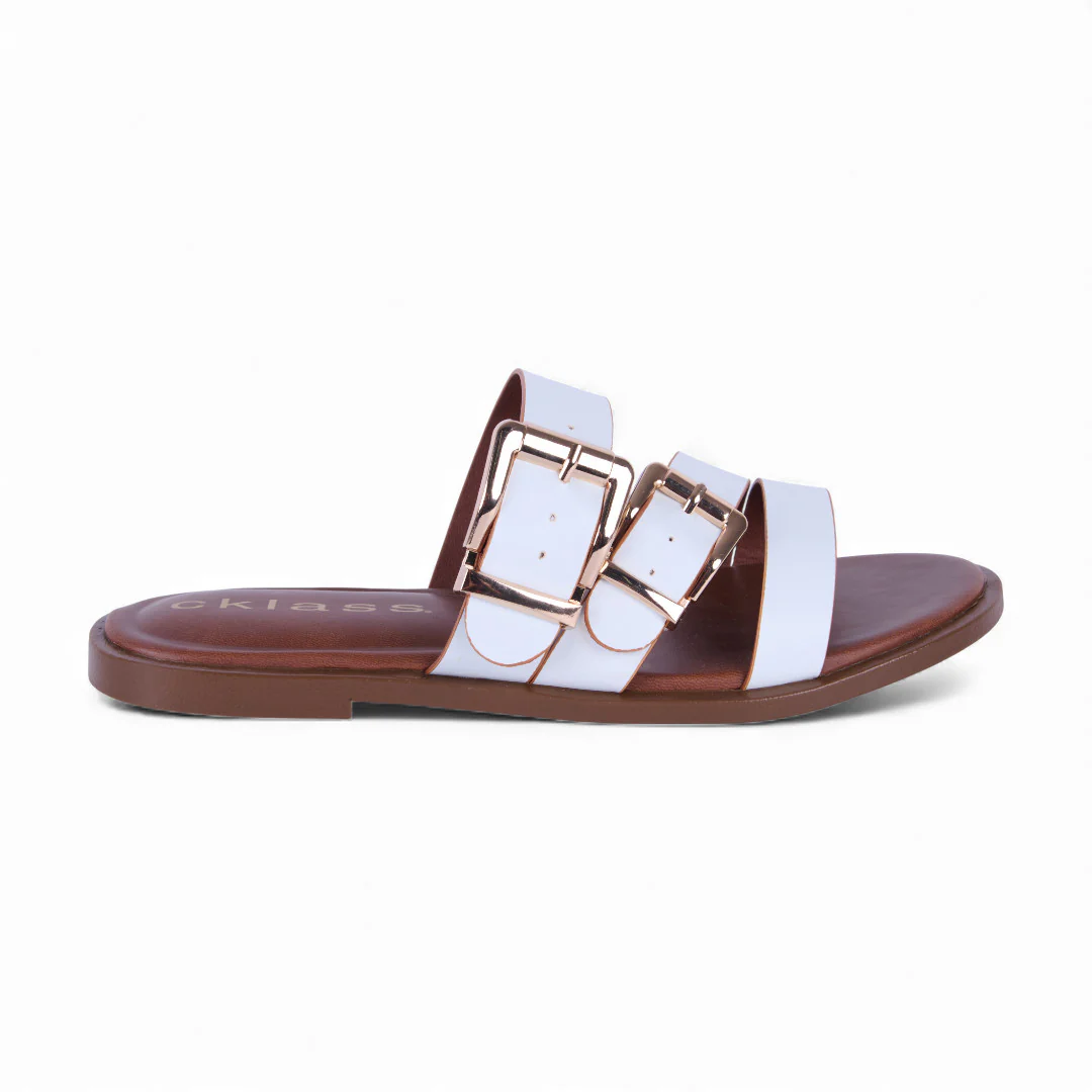 DÚO 562 SANDALIAS DE PISO CAFÉ Y BLANCO CON TIRAS 40648 - Image 11