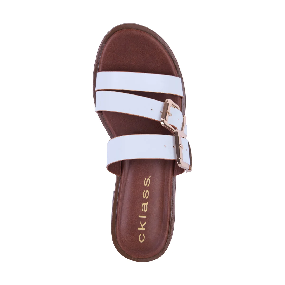 DÚO 562 SANDALIAS DE PISO CAFÉ Y BLANCO CON TIRAS 40648 - Image 12