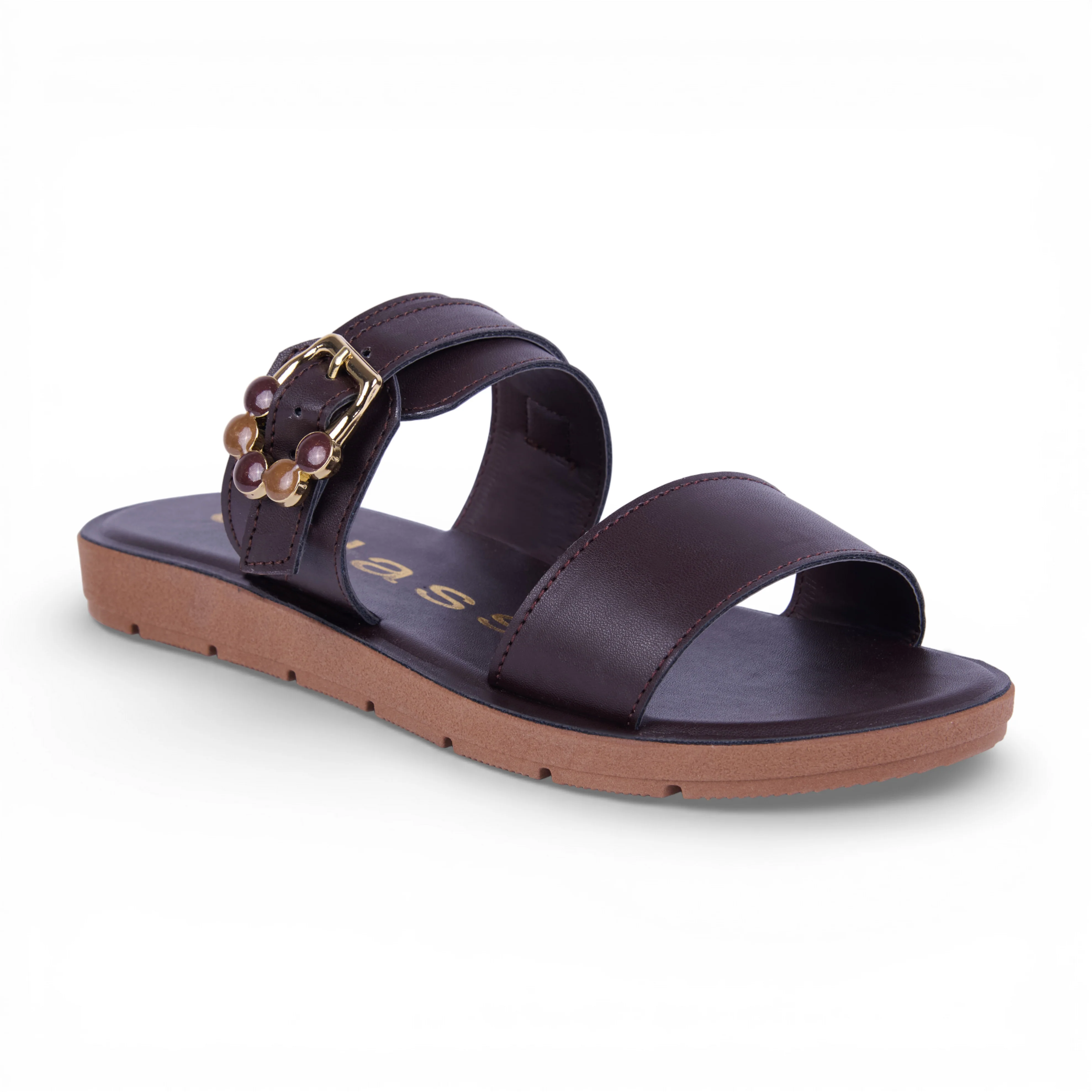 DÚO 598 SANDALIAS CON PULSERA CAFE Y HUESO - Image 2
