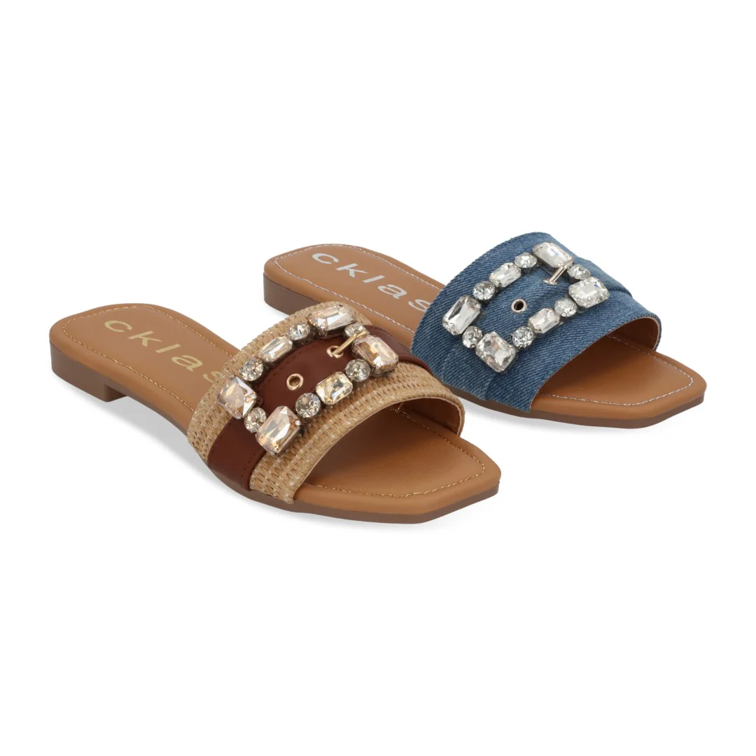 DÚO 619 SANDALIA CASUAL MEZCLILLA Y BEIGE 89308