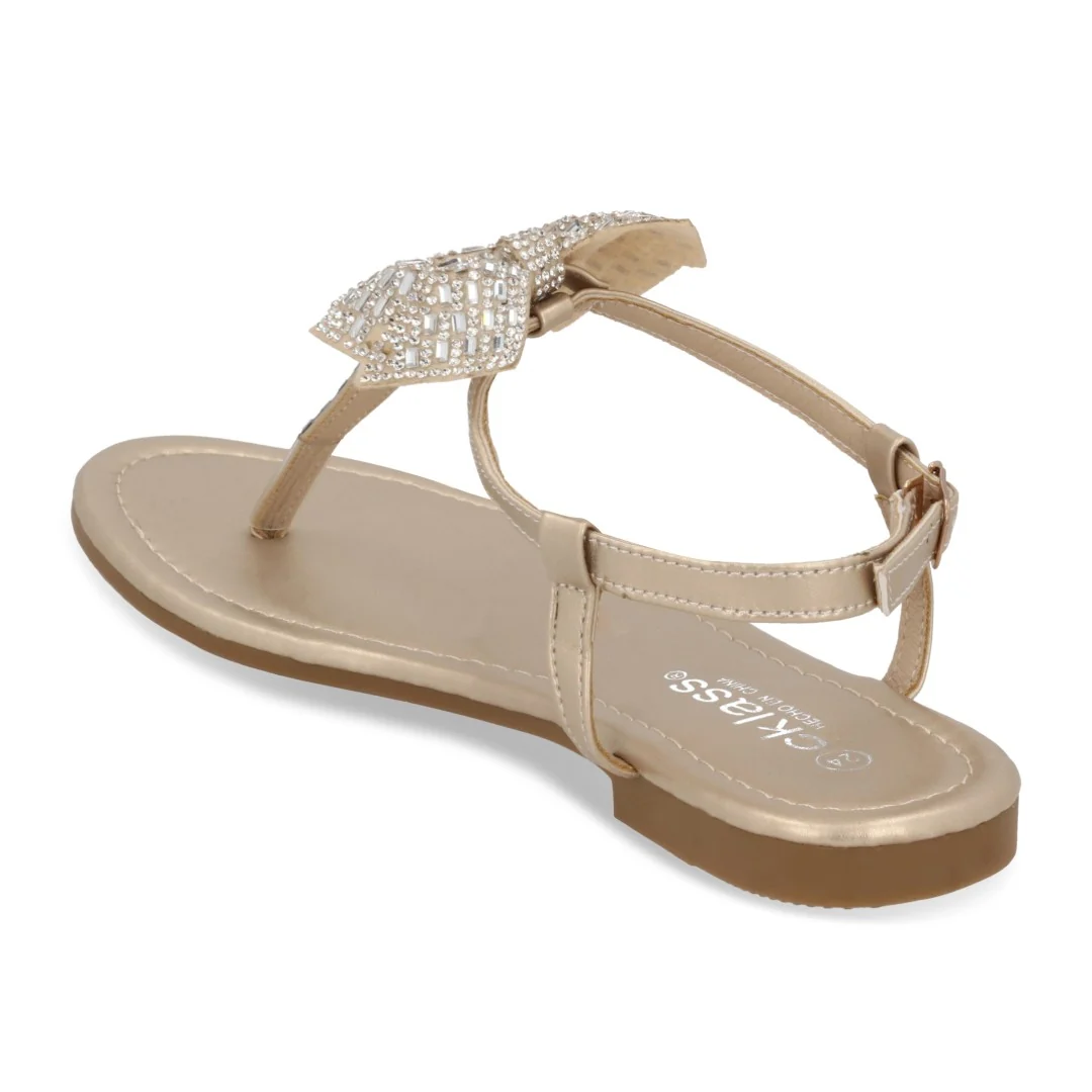 DÚO 628 SANDALIA CASUAL ORO Y NEGRO CON MOÑO 71509 - Image 10
