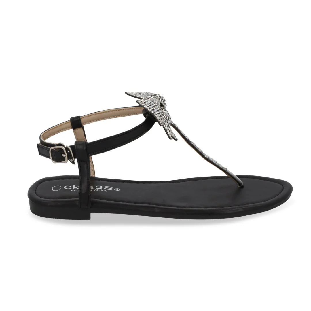 DÚO 628 SANDALIA CASUAL ORO Y NEGRO CON MOÑO 71509 - Image 3
