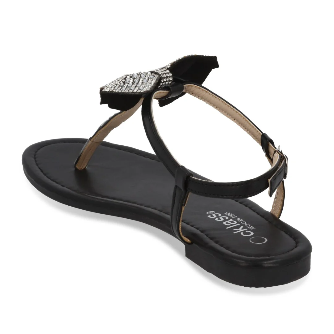 DÚO 628 SANDALIA CASUAL ORO Y NEGRO CON MOÑO 71509 - Image 4