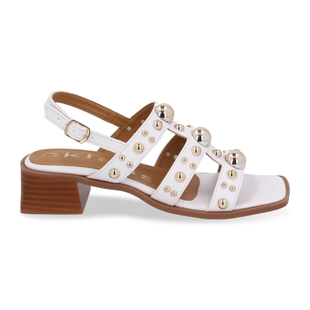 DÚO 644 SANDALIA TACÓN BLANCO Y BEIGE ESTOPEROLES 21651 - Image 3