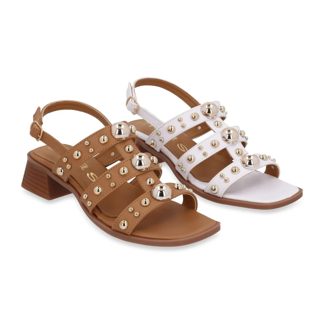 DÚO 644 SANDALIA TACÓN BLANCO Y BEIGE ESTOPEROLES 21651 - Image 7