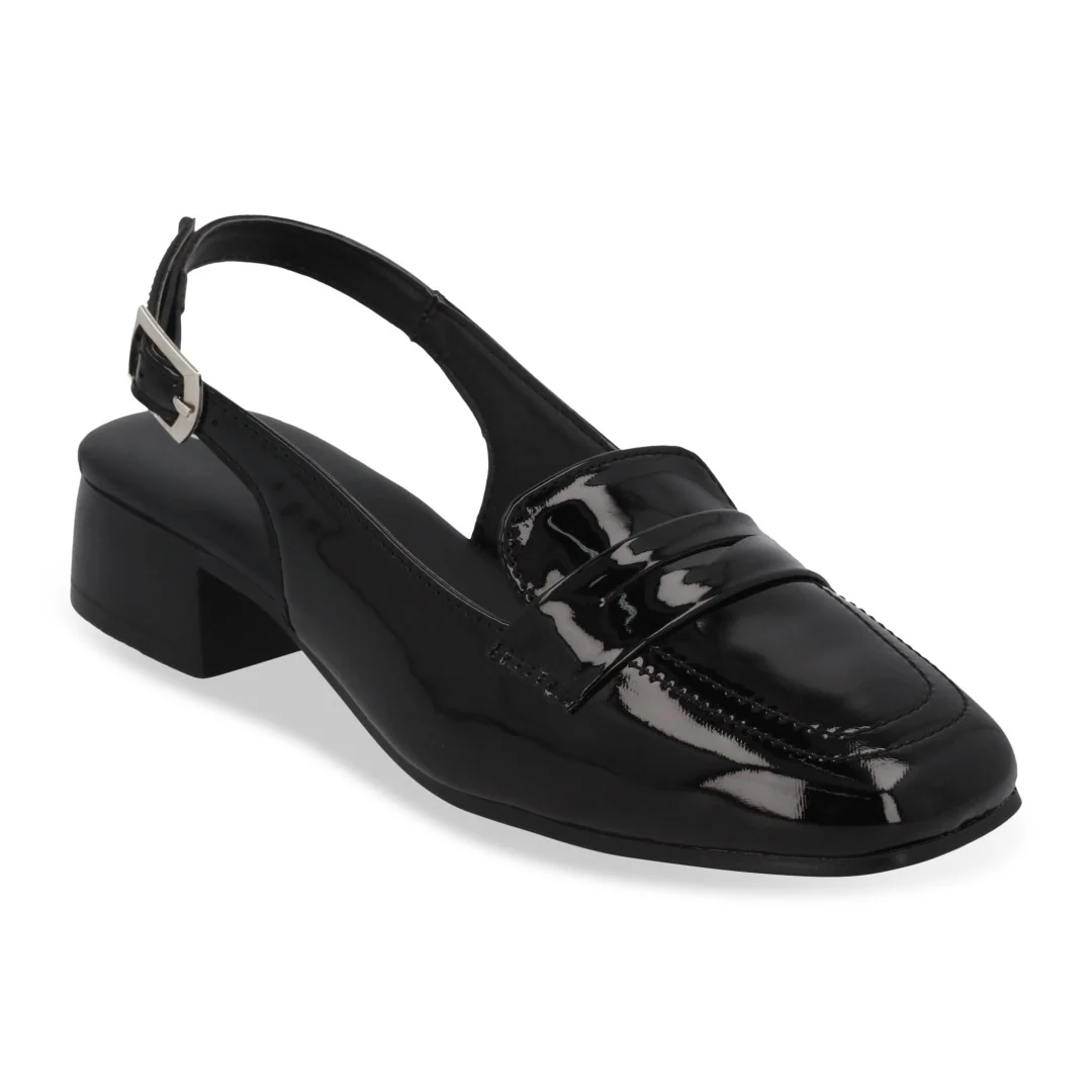 MOCASÍN DE TACÓN NEGRO Y BEIGE PULSERA DUO 647 - Image 8