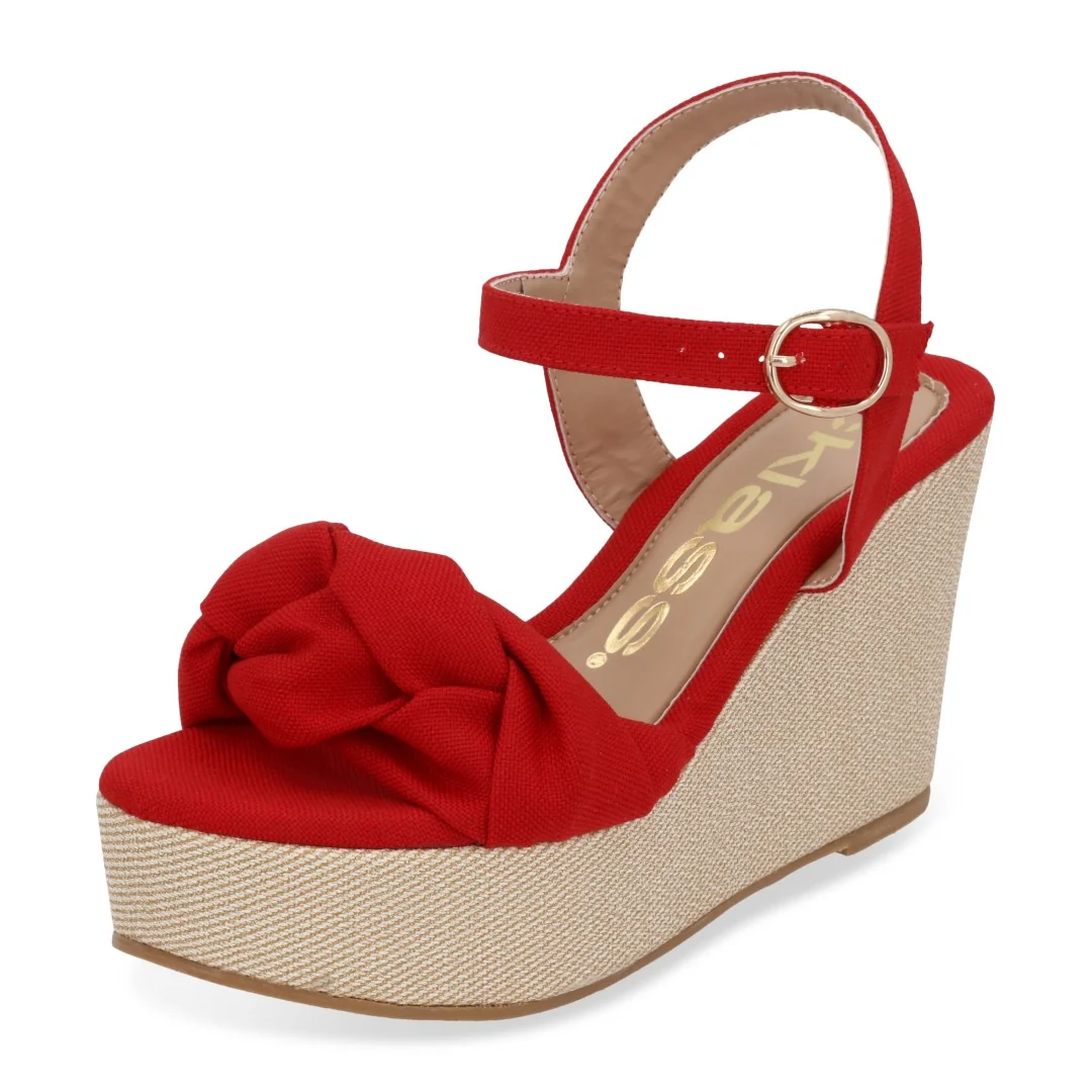 SANDALIA CON PULSERA COLORES BEIGE Y ROJO DUO 650 - Image 2