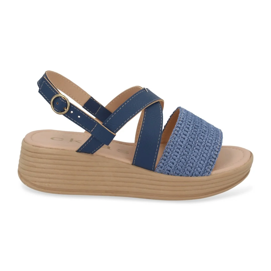 DÚO 655 SANDALIA CASUAL CAFÉ Y AZUL CON PULSERA 90076 - Image 9
