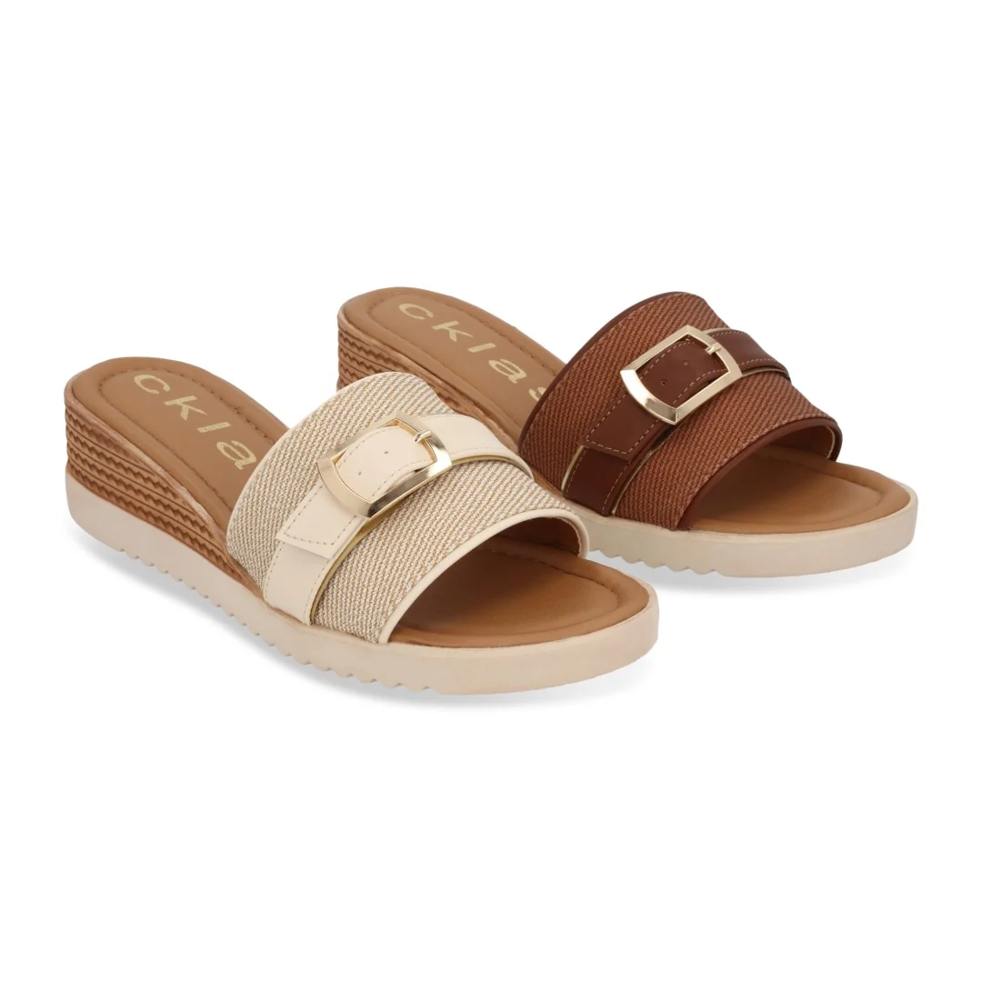 DÚO 658 SANDALIA CASUAL MIEL Y BEIGE CON HEBILLA 21652 - Image 7