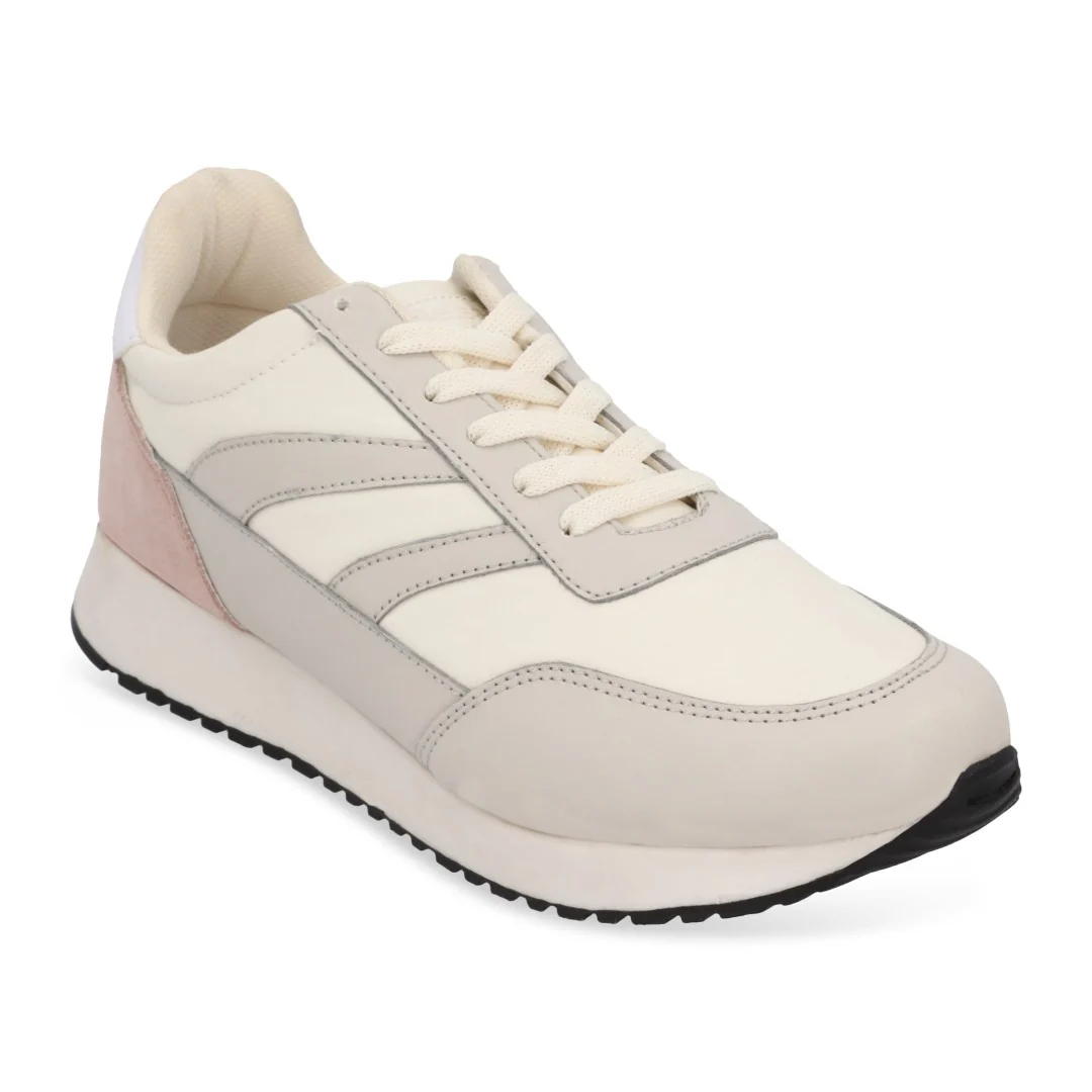 DÚO 664 TENIS DE PSIO BEIGE Y AZUL CON CINTAS 35737 - Image 2