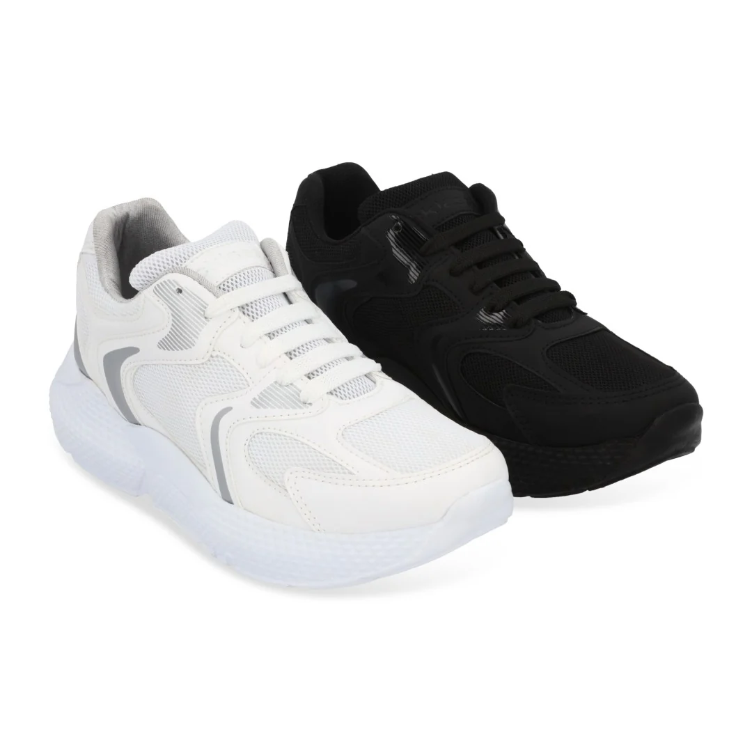 TENIS DE PISO COLORES BLANCO Y NEGRO DUO 665 - Image 7