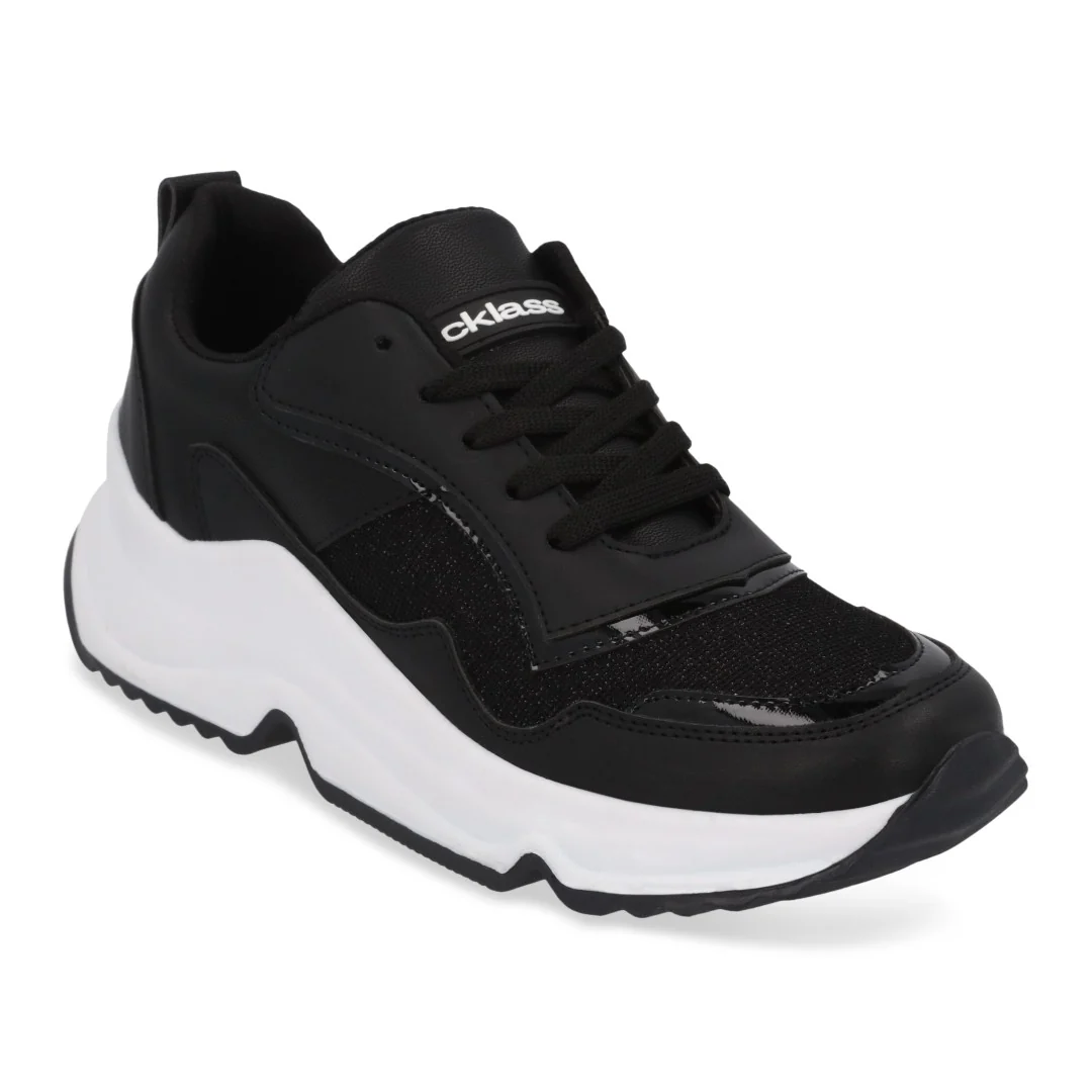 DÚO 667 TENIS DE PISO COLORES NEGRO Y HUESO 08048 - Image 2