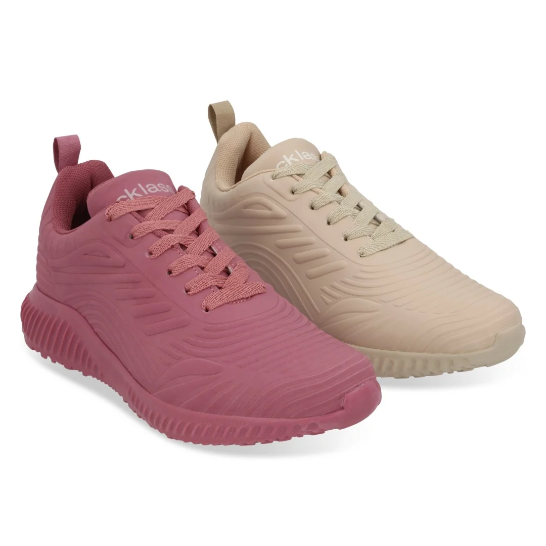 DÚO 674 TENIS ROSA Y HUESO 20775