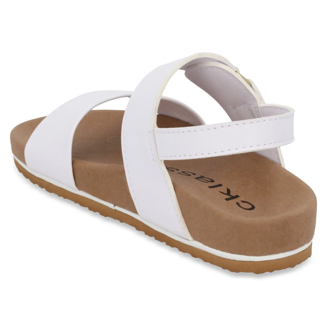 DÚO 684 SANDALIA CASUAL BLANCO Y ORO CON ADORNO - Image 7