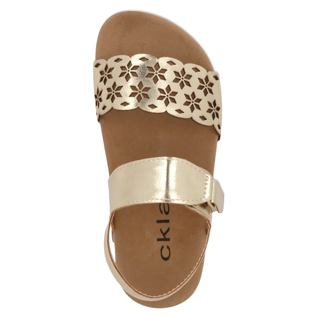 DÚO 684 SANDALIA CASUAL BLANCO Y ORO CON ADORNO - Image 9