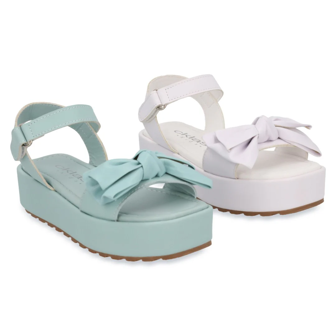 DÚO 728 SANDALIA PLATAFORMA BLANCO Y VERDE