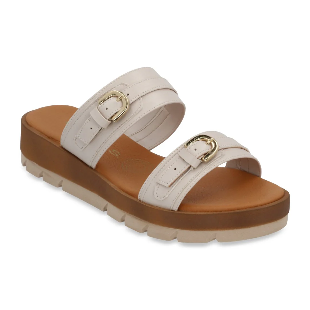 DÚO 740 SANDALIA PISO BEIGE Y HUESO CON HEBILLAS 67133 - Image 8