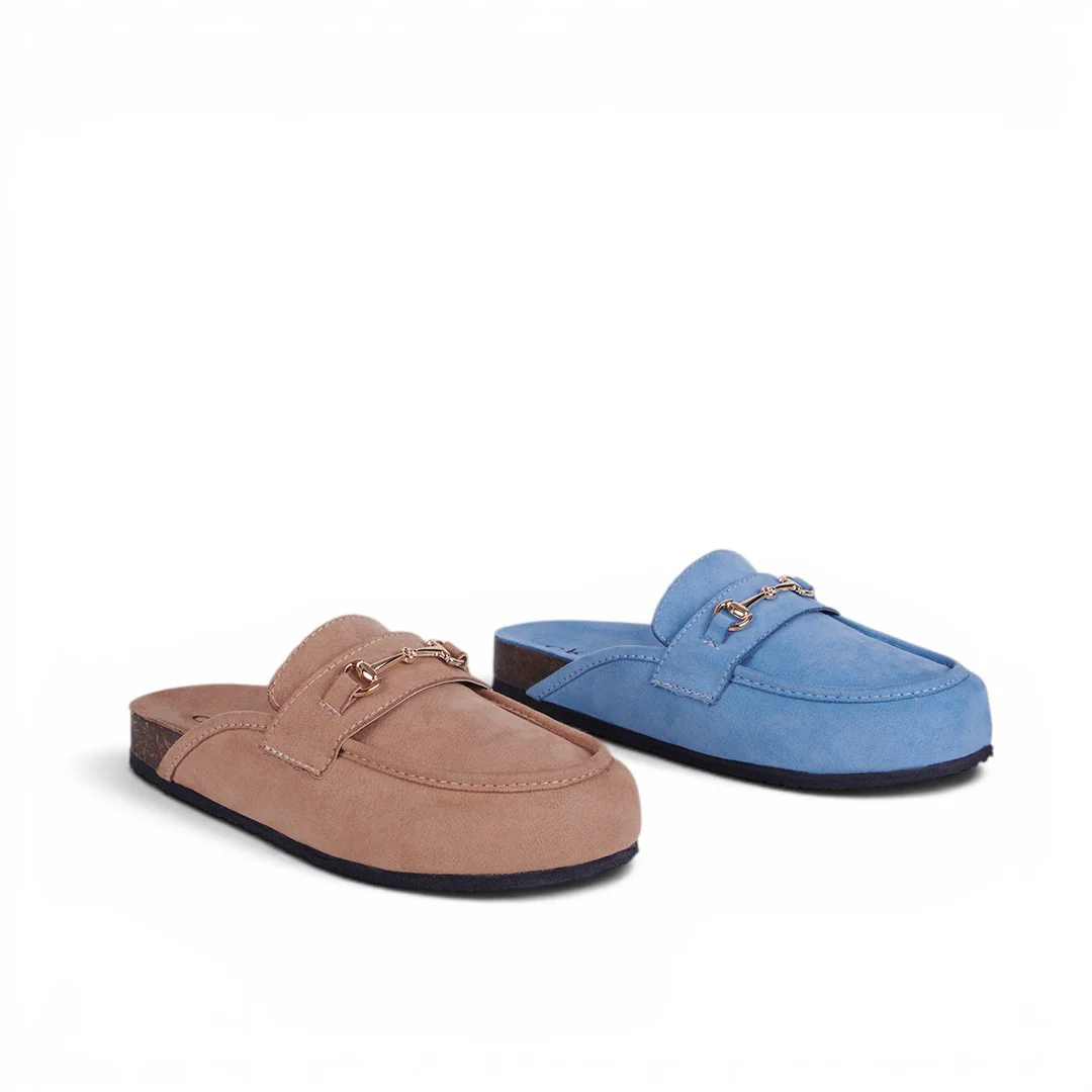 DÚO 781 MOCASINES DESTALONADOS BEIGE Y AZUL