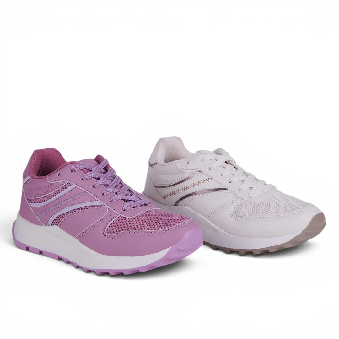 DÚO 796 TENIS CON AGUJETAS MAUVE Y IVORY