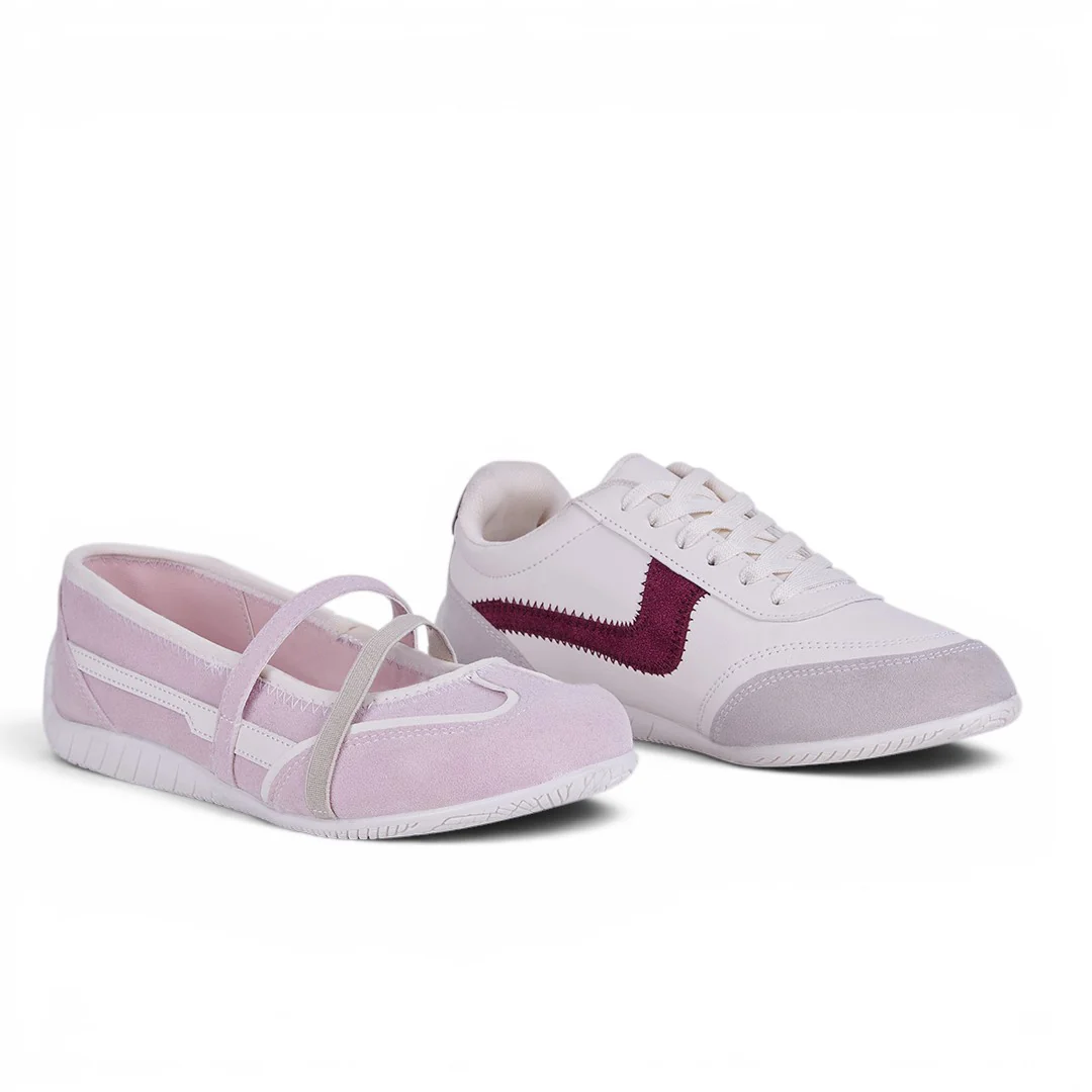 DÚO 805 BALERINA Y TENIS HUESO Y ROSA