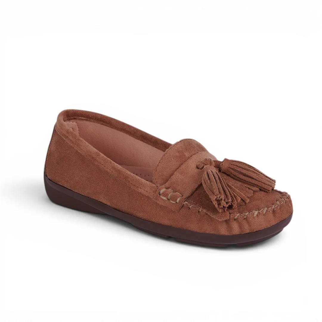 DÚO 814 MOCASINES CON FLECOS HUESO Y MIEL - Image 3