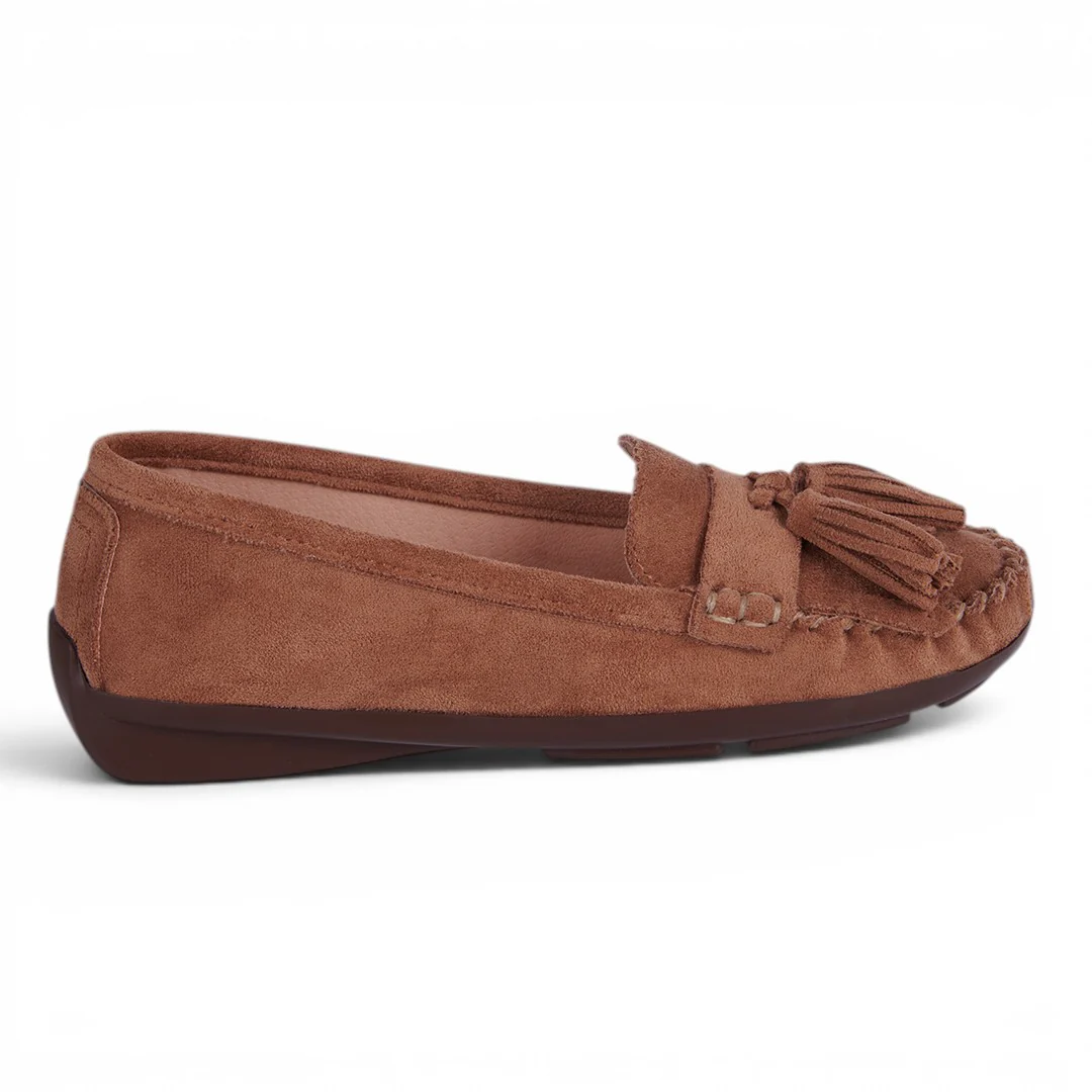 DÚO 814 MOCASINES CON FLECOS HUESO Y MIEL - Image 5