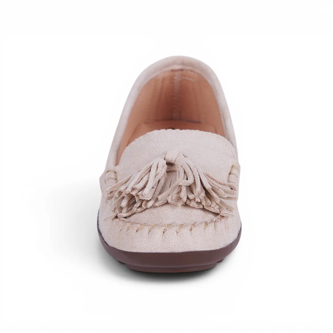 DÚO 814 MOCASINES CON FLECOS HUESO Y MIEL - Image 6