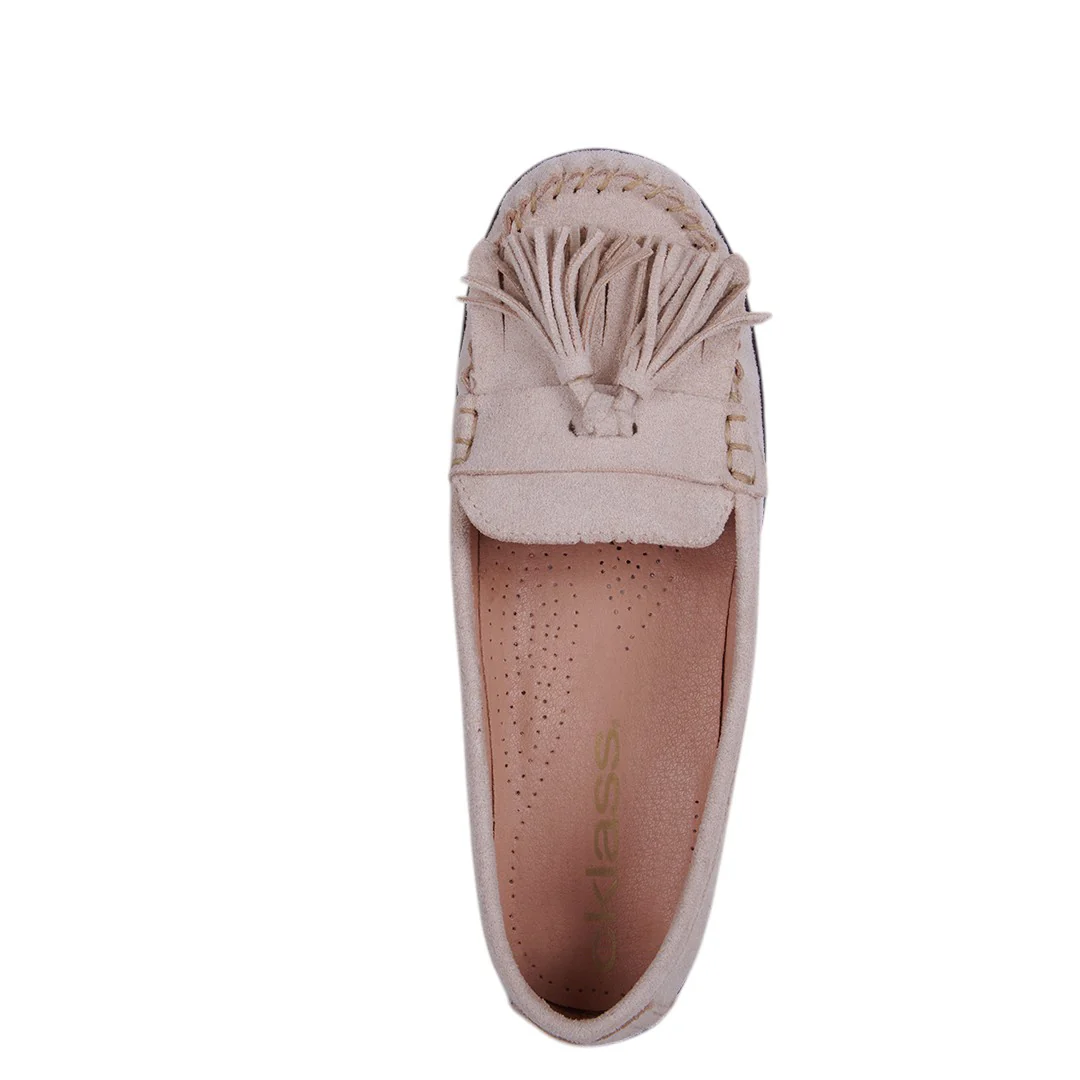 DÚO 814 MOCASINES CON FLECOS HUESO Y MIEL - Image 8