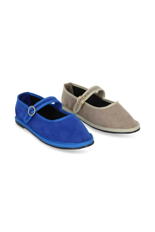 DÚO DE BALERINA DE PISO CAFÉ Y AZUL DUO537