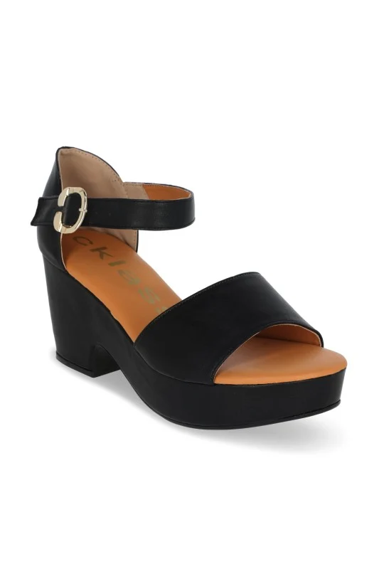 DÚO DE SANDALIAS DE TACÓN NEGRO Y ORO DUO545 - Image 3