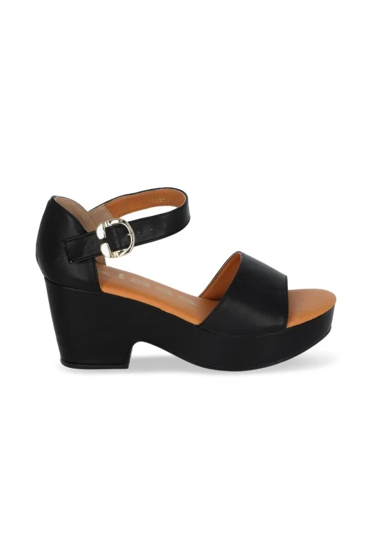 DÚO DE SANDALIAS DE TACÓN NEGRO Y ORO DUO545 - Image 5