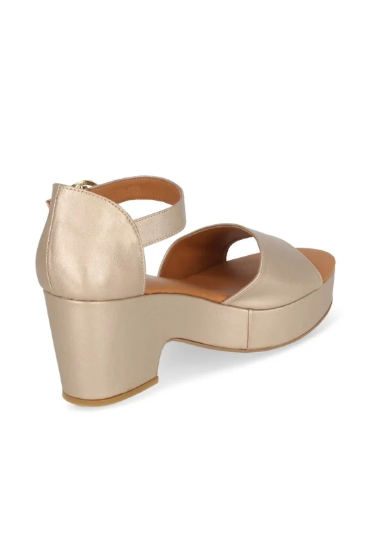 DÚO DE SANDALIAS DE TACÓN NEGRO Y ORO DUO545 - Image 6