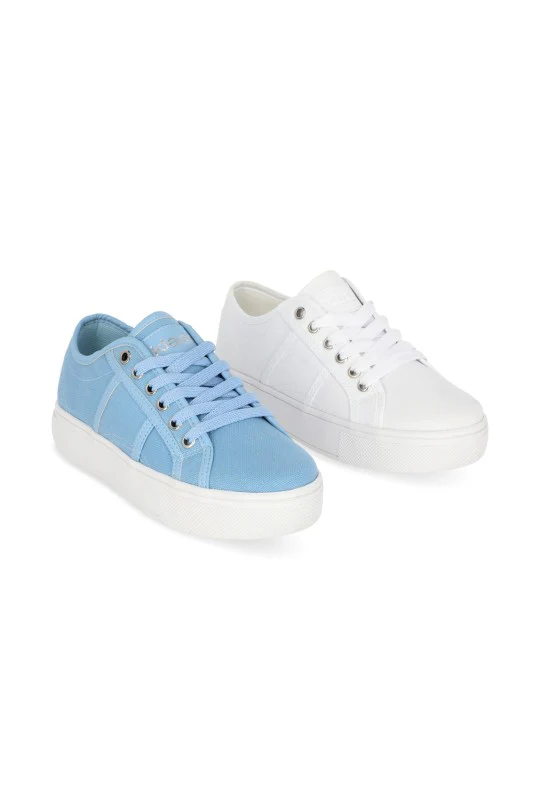 DÚO DE TENIS CASUAL AZUL Y BLANCO CON CINTAS DUO 578