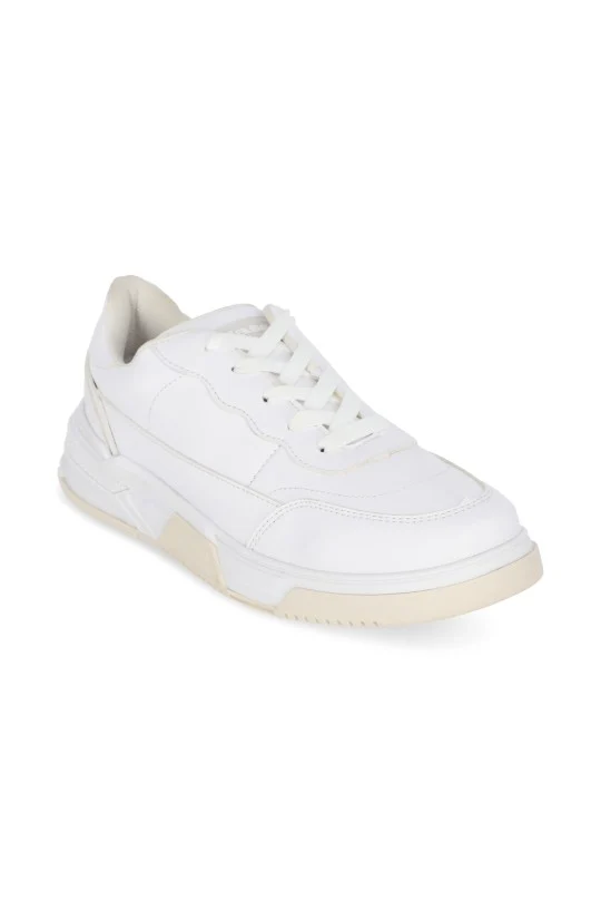DÚO DE TENIS CASUAL BLANCO Y PLATA CON CINTAS DUO577 - Image 2