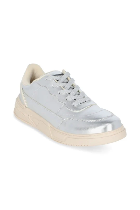 DÚO DE TENIS CASUAL BLANCO Y PLATA CON CINTAS DUO577 - Image 3