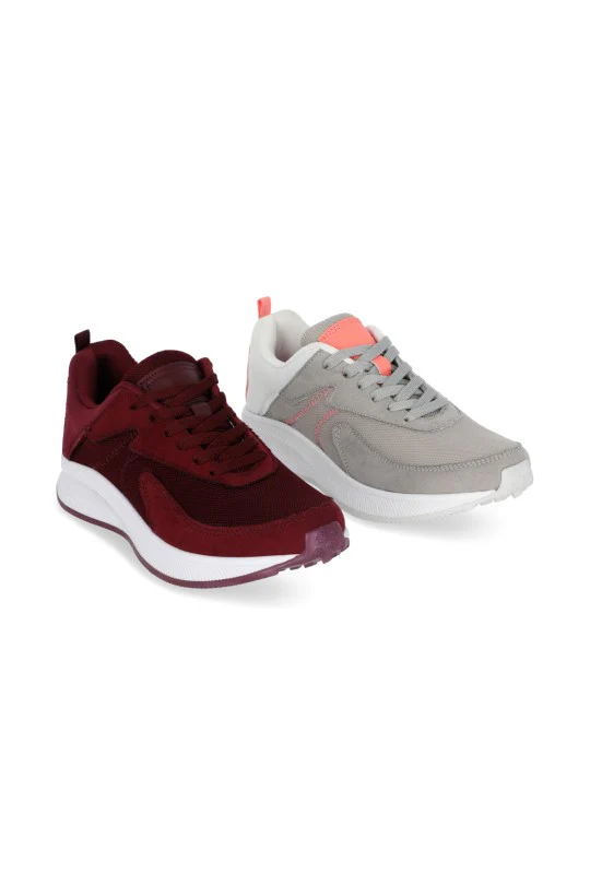 DÚO DE TENIS CASUAL GRIS Y TINTO CON CINTAS DUO 571