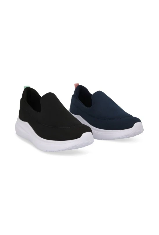 DÚO DE TENIS DE PISO MARINO Y NEGRO TEXTIL 32548