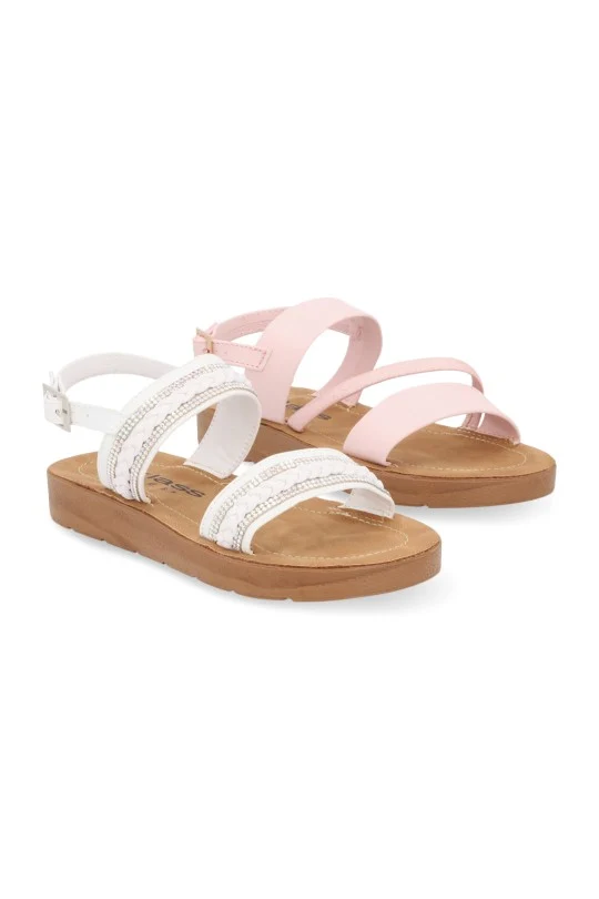 DÚO SANDALIA DE PISO BLANCO Y ROSA DUO 352 / 23100