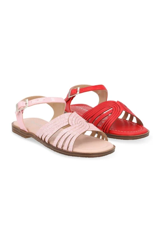 DÚO SANDALIA DE PISO ROJO Y ROSA DUO 349 / 18443