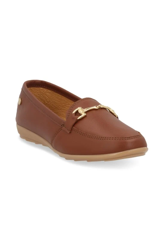 DÚO SANDALIA-ZAPATO DE PISO HUESO Y CAFÉ DE PIEL 26225 - Image 2