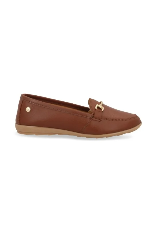 DÚO SANDALIA-ZAPATO DE PISO HUESO Y CAFÉ DE PIEL 26225 - Image 3