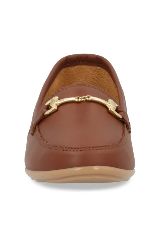 DÚO SANDALIA-ZAPATO DE PISO HUESO Y CAFÉ DE PIEL 26225 - Image 5